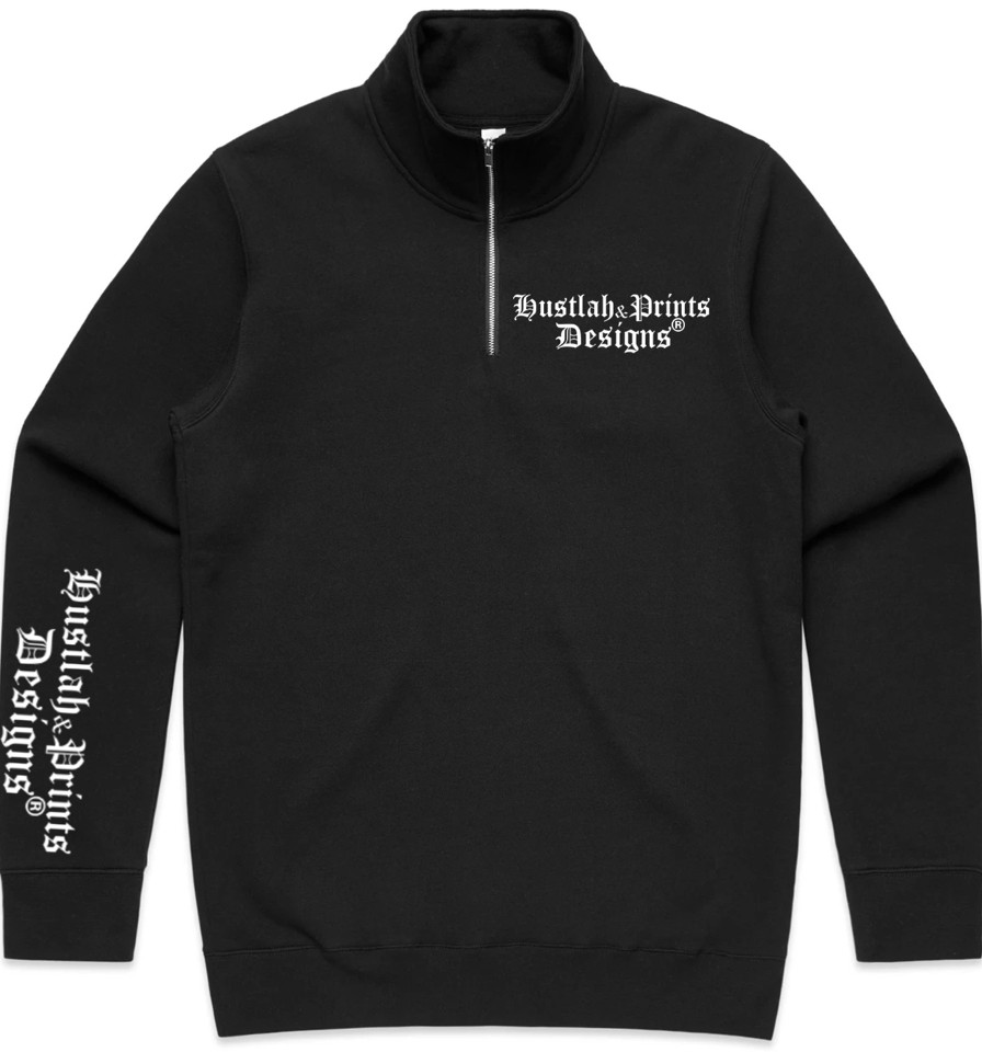 HUSTLAH Old English Half Zip