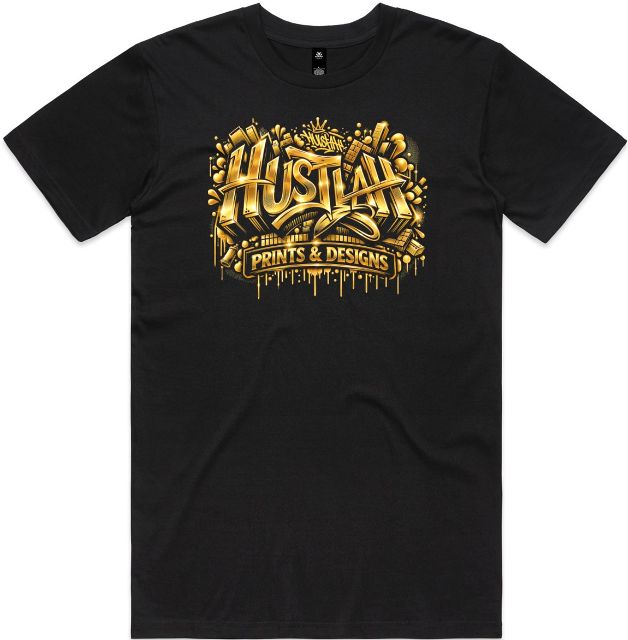 HU$TLAH Gold Graffiti Tee