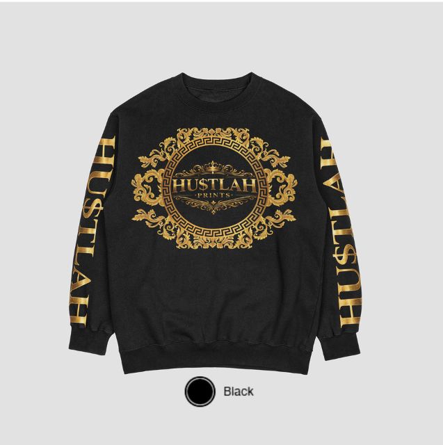 HU$TLAH PRINTS Luxury Crew Neck Woman